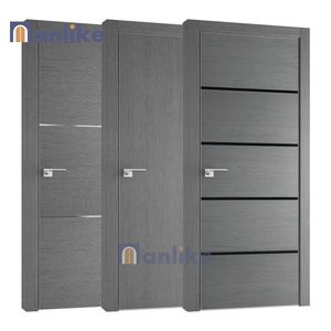 Anlike European Others <strong>Door</strong> Factory Manufacturer <strong>Gray</strong> Teak Entry Waterproof Veneer MDF Wooden Bedroom PVC <strong>Door</strong> - Product Image 2