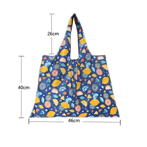 맞춤형 디자인 에코 립스톱 식료품 운반 접이식 재활용 재사용 나일론 패브릭 로고가있는 쇼핑백 - Product Image 5
