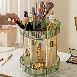 Tocador de lujo ligero Cosméticos Caja de estante de almacenamiento giratorio Baño Escritorio Perfume Estantes para el cuidado de la piel - Product Image 2