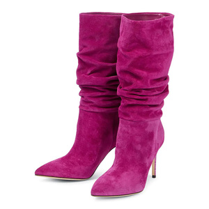Bottines brillantes de style western pour femme, bottes à cheville plissées, chaussures pour femme, bottes mi-hautes - Product Image 5