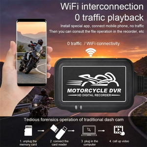 Cámara para Motocicleta, DVR con WiFi y GPS, Doble Cámara Delantera y Trasera Full HD 1080P, Impermeable, <span class=keywords><strong>Grabador</strong></span> <span class=keywords><strong>de</strong></span> Video para Moto, Tacógrafo - Product Image 6