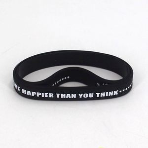 Happy Than You Think Butterfly Pattern Silicone Wristband Free Flight Rubber <b>Bracelet</b> - Product Image 6
