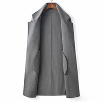 Manteau d'hiver en laine pour homme, coupe classique, double boutonnage, anti-plis, respirant, écologique, personnalisable OEM