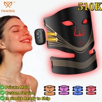 Masque de luminothérapie infrarouge PAKISS 510(k) rechargeable sans fil, masque LED pour le visage et le cou avec minuteur de 5/10/20 minutes pour les salons de beauté