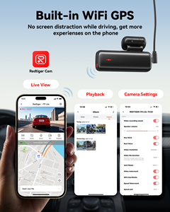 Redtiger Dealer F9 <span class=keywords><strong>Lite</strong></span> 4K Dashcam ADAS GPS WLAN Mini Versteckte Autokamera G-Sensor 24H Parküberwachung APP-Steuerung - Product Image 5