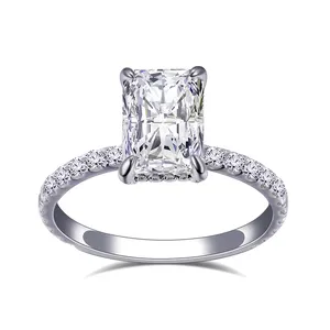Messi Jewelry Radiant Shape Main Gemstone PT950 Claw Setting 2.0CT High Quality Gold Ring Lab Grown Diamond Ring For Women