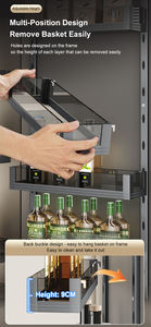 Étagère de rangement de cuisine en aluminium HNOSS, panier coulissant pour garde-manger, unité de garde-manger - Product Image 6