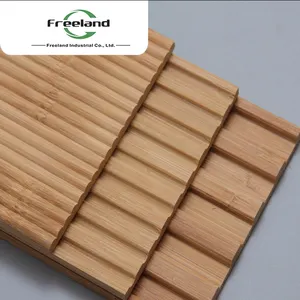 Panel Dekoratif Dinding Latar Belakang Bambu Lingkungan Kualitas Tinggi Papan Gelombang Bambu Dinding Panel Dinding Bambu