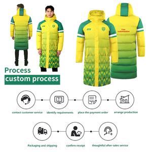 แจ็คเก็ตพัฟเฟอร์กันลมฤดูหนาวแบบกำหนดเองสำหรับผู้ชาย แจ็คเก็ตดาวน์ยาวมีฮู้ด พิมพ์โลโก้ แจ็คเก็ตพัฟเฟอร์ยาว เสื้อโค้ทยาวบุขนเป็ด - Product Image 5