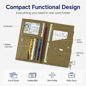 Porta Pasaportes, Organizador de Viaje, Piel Sintética Premium, Estilo Ejecutivo/Moderno/Clásico, Bolsillo con Cierre, Ranuras para Boletos, Bloqueo RFID, Cierre Magnético - Product Image 2