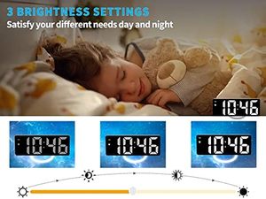 Custom Digital Alarm <b>Clock</b> Led Wireless Music Speaker Wake up Night Light Smart Alarms <b>Clocks</b> Lights Bedside Table Lamp for Kids - Product Image 4