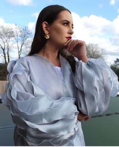 Abaya de Verano 2022, Elegante Vestido Largo de Dubái con <span class=keywords><strong>Falda</strong></span> Blanca Interior, 5 Colores, Abaya Musulmana para Mujer - Product Image 1