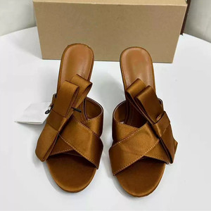 Sandalias de Tacón Alto para Mujer, Estilo Moderno, Tacón Delgado, Adorno de Lazo, Punta Abierta, Elegantes y a la Moda - Product Image 3