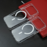 Coque de téléphone transparente anti-jaunissement antichoc avec chargement magnétique sans fil intégré pour iPhone 16 17 18 Pro/Pro Max