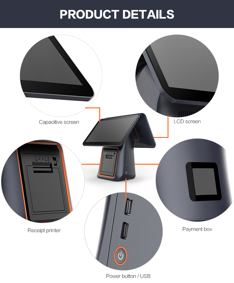 Source usine vente directe machine tactile haute qualité 2 moniteur machine de facturation pos caissier machine