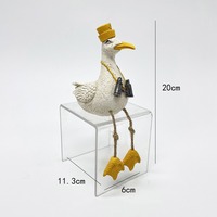 Figura Decorativa de Gaviota de Resina, Estilo Náutico Costero, con Patas Colgantes, Adorno para Mesa de Playa u Hogar, Regalo