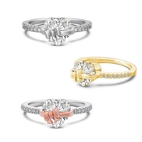 Yimi Valentijnsdag 925 Sterling Zilver Volledig Zirkoon Hart Cadeau Ringen Fijne Sieraden Damesringen