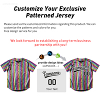 Jersey Baseball Pelangi Desain Baru Berkualitas Tinggi JO, Bernapas, Ukuran Besar, Lengan Pendek, Bordir & Kustomisasi Personal