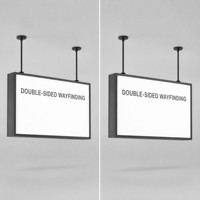 Panneau de signalisation lumineux double face suspendu pour parking, station de métro et navigation dans les espaces publics intérieurs