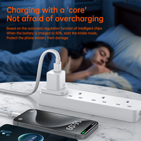 Adaptateur de chargeur portable PD 20W avec prise universelle EU/US/UK GaN USB-C, chargeur rapide pour téléphone portable