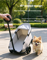 Poussette d'entrée inclinable réglable pour animaux de compagnie, pliable, capacité 7,5 kg, chariot de courses double usage pour chiens et chats, idéal pour la ville - Vente chaude
