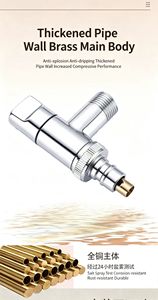 <span class=keywords><strong>Robinet</strong></span> d'arrêt triangulaire en cuivre <span class=keywords><strong>pour</strong></span> eau froide et chaude, interrupteur universel <span class=keywords><strong>pour</strong></span> chauffe-eau, 4 fonctions, une entrée, deux sorties, <span class=keywords><strong>pour</strong></span> machine à laver - Product Image 6