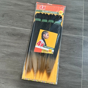 Treccine Sintetiche all'Uncinetto per Donne <span class=keywords><strong>Nere</strong></span>, Capelli Yaki Pre-stirati per Intrecciare, Extension per Capelli Africani Ez Braids 4X 38 Pollici 240g - Product Image 2