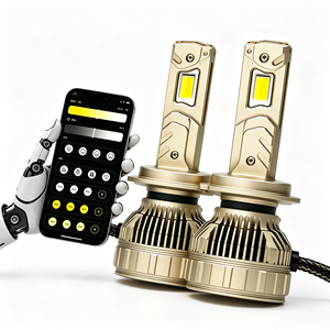 Phares LED R12 avec contrôle Bluetooth via application, couleur, 75W, H4, H7, LED H1, H11, <span class=keywords><strong>HB3</strong></span>, HB4, 9012, ampoules LED pour phares de voiture - Product Image 1