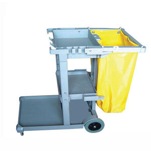 Chariot de nettoyage robuste avec armoire et couvercle verrouillables pour outils de nettoyage - Product Image 5