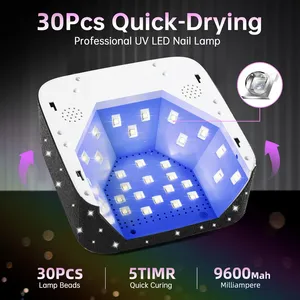 Lampe à ongles UV LED rechargeable, 30 LED, machine de séchage de vernis gel, grand écran tactile LCD, professionnelle, intelligente, en acier inoxydable - Product Image 4