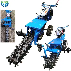 Half-Automatische Sleuf Graven Machine Ketting Trencher Landbouwtractor Mini Rock Ketting Trencher Machine Voor Het Dumpen