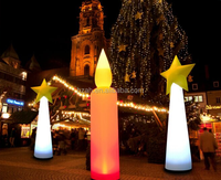 Bougie gonflable de taille personnalisée avec lumière LED Bougie rouge gonflable pour la décoration de fête en plein air