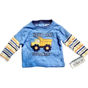 Groothandel Gemengde Pasgeboren Baby Lange Mouw O-hals Herfst Winter Kids Kleding Voorraad Veel T-shirts