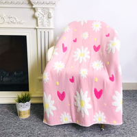 Microfibre Décoratif De Luxe Chaud Plume Fil Coeur Conception Motif En Peluche Épais Tricoté Jeter Couverture
