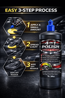 GRAPHONEX Composé de polissage et de cirage 4-en-1 avec oxyde d'aluminium 1000ml pour peinture automobile (pour voitures neuves et anciennes)