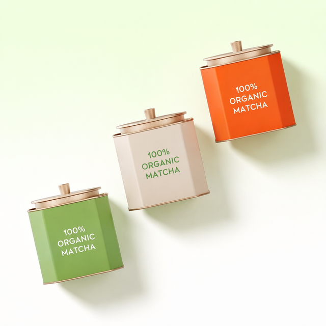 Food Grade Matte Square Matcha Storage Tin 200-300ml Capacity Tinplate Metal Tea Tin Container Snack Packaging