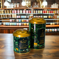 Boîte en métal étamé personnalisée, résistante aux enfants, de qualité alimentaire, pour le stockage et l'emballage de thé, de café et de poudre