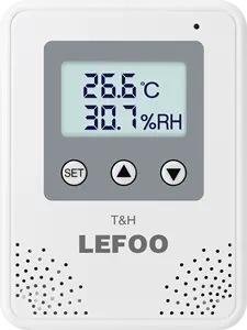 LEFOO sensor pemancar pengontrol kelembapan suhu tampilan LCD bersertifikasi CE ROHS dengan fungsi relay dan alarm