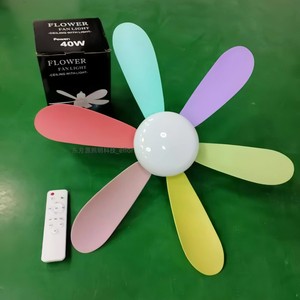 <b>Ceiling</b> Fan <b>Light</b> 6 Blades Purple Plastic Modern Design <b>Remote</b> <b>Control</b> Led <b>Light</b> <b>Ceiling</b> Mount Ac Motor - Product Image 4