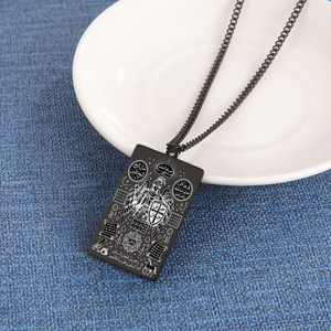 Collier pendentif rectangulaire en acier inoxydable avec amulette Angel <span class=keywords><strong>Gabriel</strong></span> 71 Idées pour le livre de prières Taweez, le Livre de Bulhan, Kitab Al-Bulhan - Product Image 4