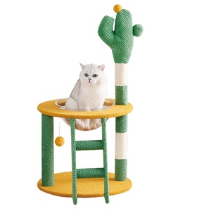 Factory Custom Green Cute Cactus <strong>Cat</strong> <strong>Tree</strong> House <strong>Cat</strong> Climbing <strong>Tree</strong> with Scratching Post Kitten <strong>Tree</strong> Tower Furniture - Product Image 1