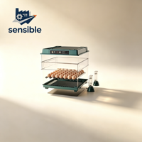Incubateur automatique pour 34 œufs, couveuse compacte pour poulets, pigeons, cailles, canards, oiseaux, avec fenêtre de visualisation transparente