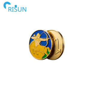 Monete Commemorative dei Dodici Segni Zodiacali all'Ingrosso, Monete Personalizzate con Logo 3D di Animali, Vergine, Leone, Toro, Ariete, <span class=keywords><strong>Capricorno</strong></span> - Product Image 3