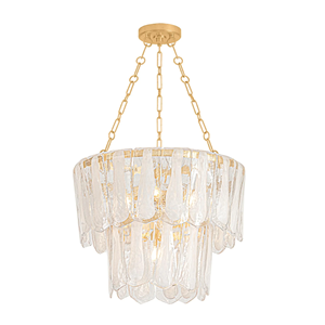 Lustre suspendu en verre transparent de luxe, grand modèle, en verre <span class=keywords><strong>mutant</strong></span>, à étages, rond, pour intérieur - Product Image 1