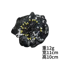 Vente en gros d'appliques de fleurs à paillettes patchs de broderie à paillettes en forme de fleur colorée pour vêtement