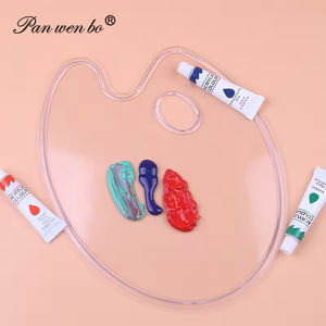 Большая прозрачная овальная пластиковая палитра ручной стиль художественная акриловая акварельная картина палитра школьные художественные принадлежности - Product Image 5