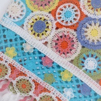 Débardeur en crochet ajouré à rayures arc-en-ciel de style ethnique pour femme, broderie florale et pompons, collection été, directement de l'usine