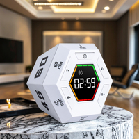 Vente en gros numérique enfants étude Pomodoro minuterie horloges de table intelligentes cuisine compte à rebours magnétique plastique Google hexagone visuel