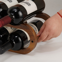 Étagère à vin en bois d'acacia à 2 niveaux pour comptoir, support à bouteilles de vin moderne, étagère à verres à vin, casier à vin en bois