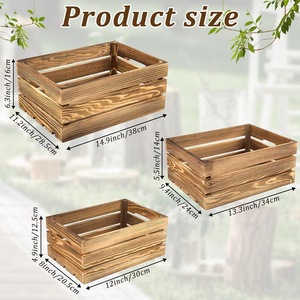Caja de Almacenamiento de Madera, 30x20.5x12.5cm, Apilable, Cesta de Madera Maciza para Frutas y Verduras, Organizador de Escritorio para el Hogar - Product Image 2